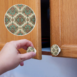 Pomo De Cerámica Fancy Traditional Floral