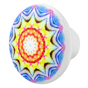 Pomo De Cerámica Fantasía Sacerdote Mage Magia Vibrante Mandela