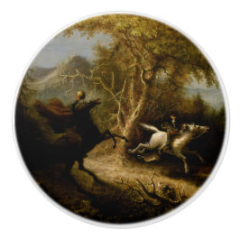 Pomo De Cerámica Fantasma de Halloween, un jinete sin cabeza