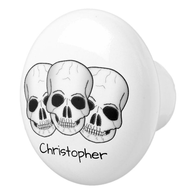 Pomo De Cerámica Fantasy Art Skulls Design Personalised (Derecha)
