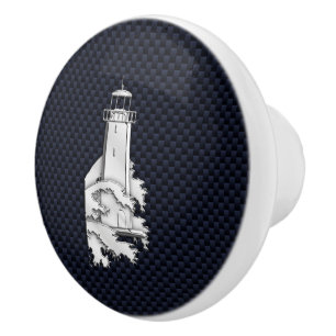 Pomo De Cerámica Faro cromado en la impresión de fibra de carbono d