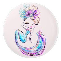 Fashionista Sirena Hermosa Chica Glam Cerámica