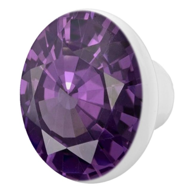 Pomo De Cerámica Faux Purple Diamond Ceramic Knob/Pull (Derecha)