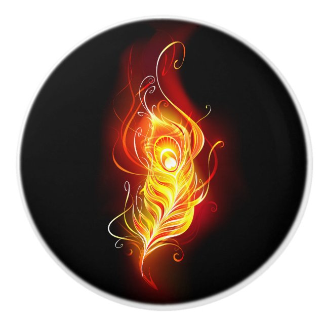 Pomo De Cerámica Feather Peacock (Anverso)