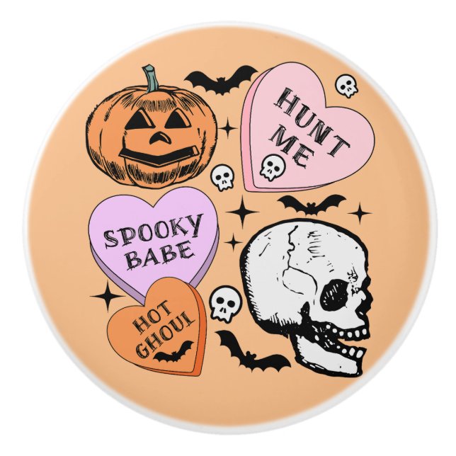 Pomo De Cerámica Feliz Halloween (Anverso)