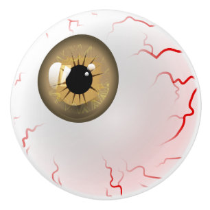 Pomo De Cerámica ¡Feliz Halloween! Globo del ojo fantasmagórico d