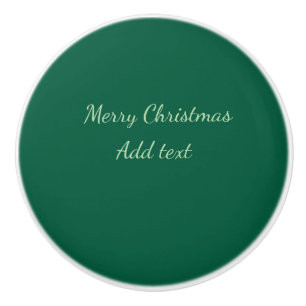 Pomo De Cerámica Feliz Navidad verde plano fondo solo vacaciones