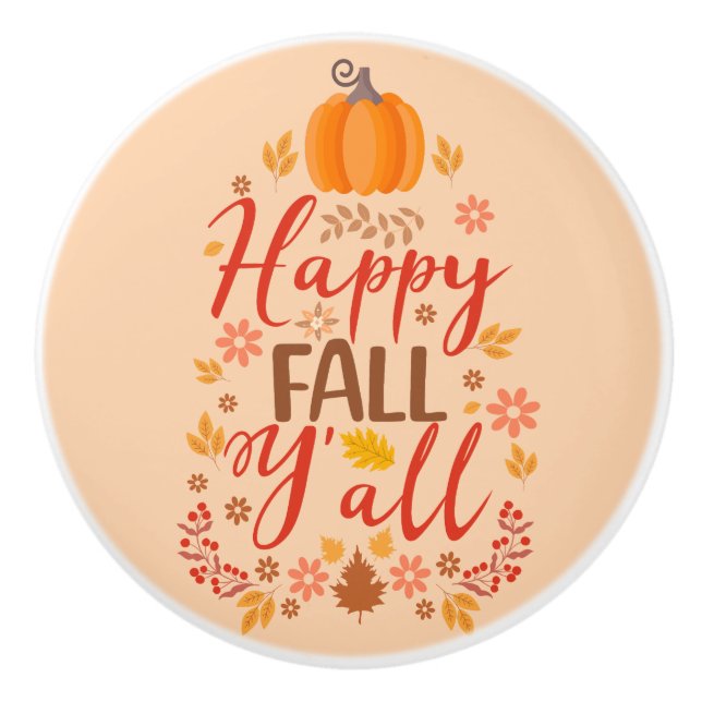 Pomo De Cerámica Feliz otoño (Anverso)