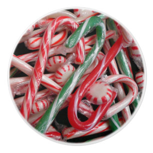 Pomo De Cerámica Festividades de Navidades de caña y menta