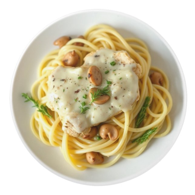 Pomo De Cerámica Fettuccini Alfredo Funny Food  (Anverso)