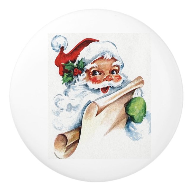 Pomo De Cerámica Fiesta de Navidades de Santa Claus (Anverso)