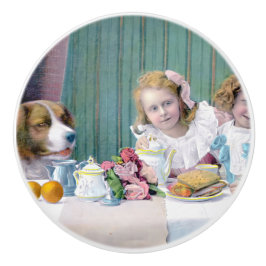 Pomo De Cerámica Fiesta del té de cosecha