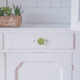 Pomo De Cerámica Fiesta Diversión Verde Chile Patrón