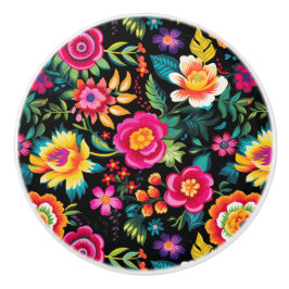 Pomo De Cerámica Fiesta Floral Extravaganza