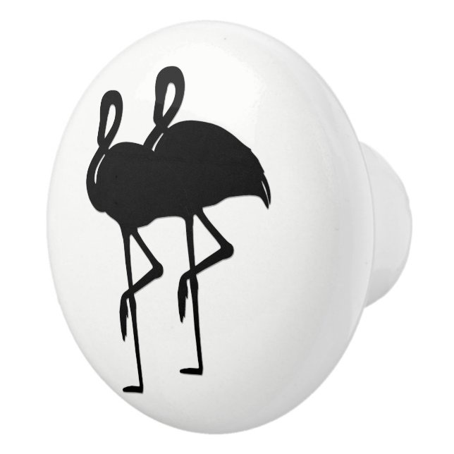 Pomo De Cerámica Flamingo blanco y negro (Derecha)
