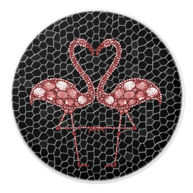 Pomo De Cerámica Flamingo rosado (Anverso)