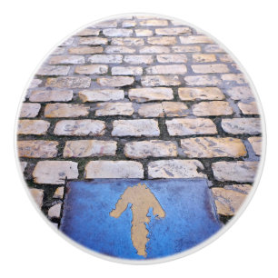 Pomo De Cerámica Flecha amarilla