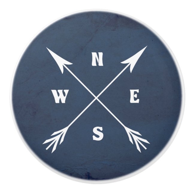 Pomo De Cerámica Flechas de brújula (Anverso)