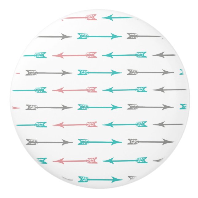 Pomo De Cerámica Flechas inclinadas (patrón de flecha) - Azul rosa (Anverso)