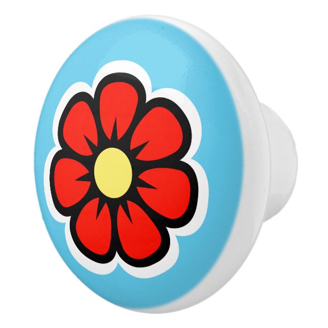 Pomo De Cerámica Flor (Derecha)