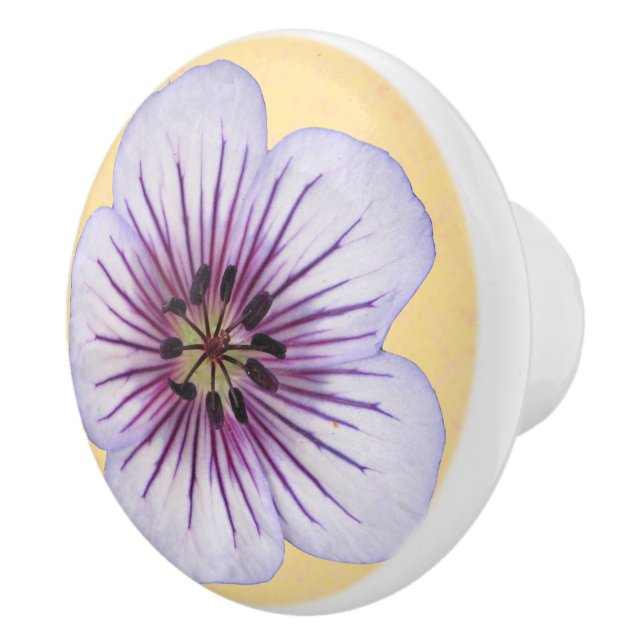 Pomo De Cerámica Flor azul claro botánica del geranio en cualquier (Derecha)