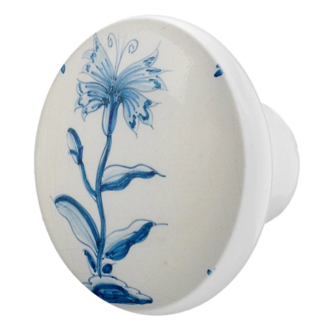 Pomo De Cerámica Flor azul holandesa de la teja (Derecha)