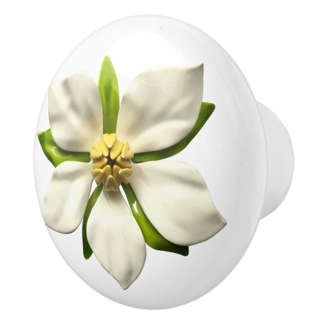 Pomo De Cerámica Flor Boda exótica de la flor de la Magnolia Tropic (Derecha)