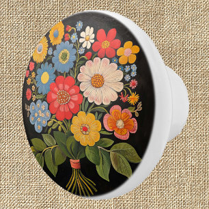 Pomo De Cerámica Flor Bouquet