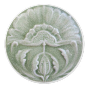Pomo De Cerámica Flor de acabado crujiente Art Nouveau