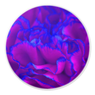 Pomo De Cerámica Flor de canal rosa y azul Fuschia en negrita