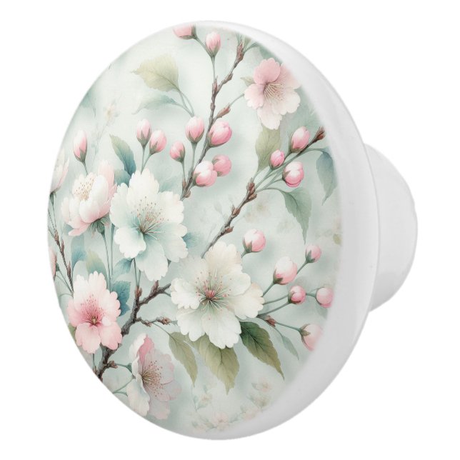 Pomo De Cerámica Flor de Cerezo (Derecha)