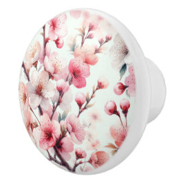 Pomo De Cerámica Flor de Cerezo