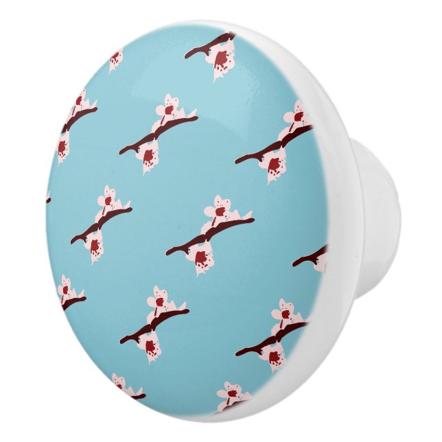 Pomo De Cerámica Flor de cerezo, sakura, patrón floral rosado (Derecha)