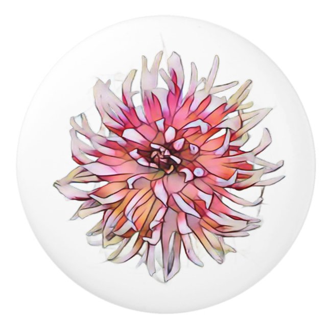 POMO DE CERÁMICA FLOR DE DALIA (Anverso)