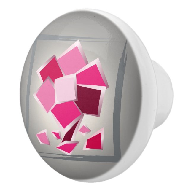 Pomo De Cerámica Flor de fucsia abstracta (Derecha)