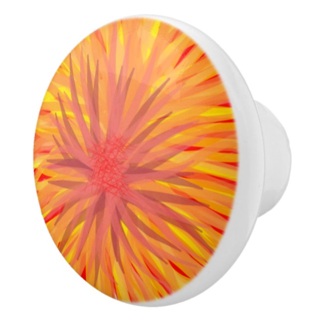 Pomo De Cerámica Flor de Fuego (Derecha)