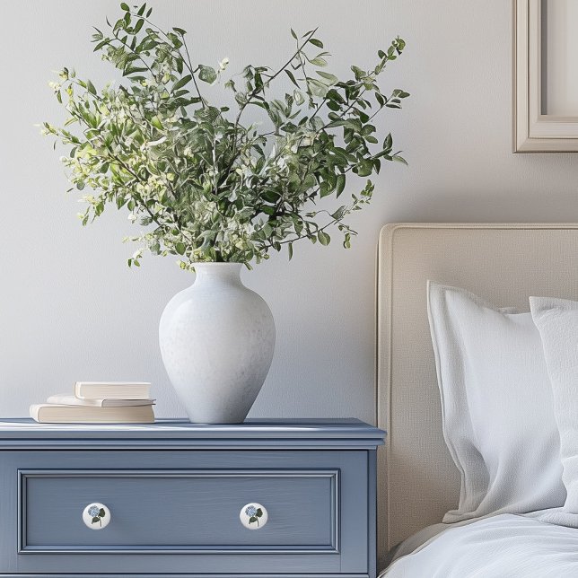 Pomo De Cerámica Flor de hidrangea azul (Hydrangea drawer knobs)