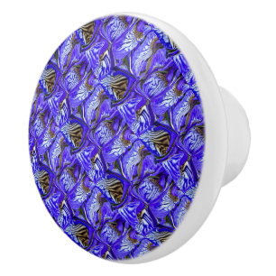 Pomo De Cerámica Flor de iris púrpura / inclinada / cubierta /
