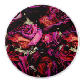 Pomo De Cerámica Flor de rosas rojas rojas rojas