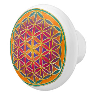 Pomo De Cerámica Flor de vida / Blume des Lebens - Botón III