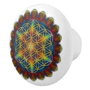 Pomo De Cerámica Flor de vida / Blume des Lebens - Mandala III