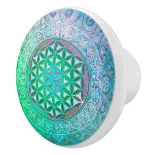 Pomo De Cerámica Flor de vida / Blume des Lebens - Ornamento IV