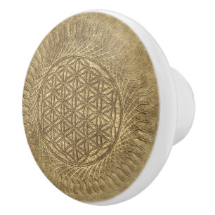 Pomo De Cerámica Flor De Vida - sol - patrón continuo 4