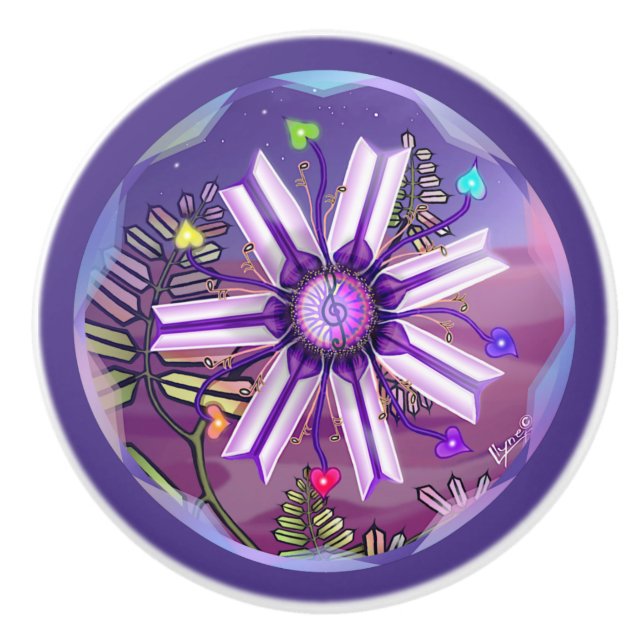 Pomo De Cerámica Flor en el desierto (Anverso)