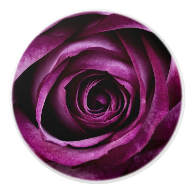 Pomo De Cerámica Flor morada Rosa (Anverso)