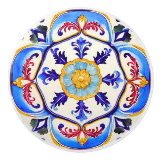 Pomo De Cerámica Flor Siciliana Barroca I