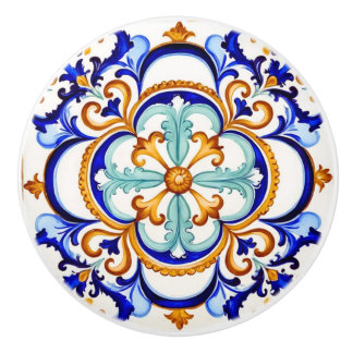 Pomo De Cerámica Flor siciliana barroca II