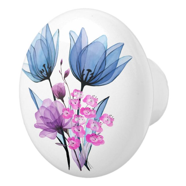 Pomo De Cerámica Floral (Derecha)