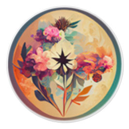 Pomo De Cerámica Floral boho en los tonos de la tierra