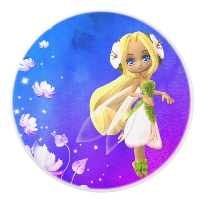 Pomo De Cerámica Floral de hadas (Anverso)